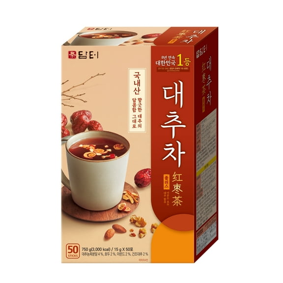 DAMTUH Jujube Tea Plus Herbal Powder Drink – Caffeine-Free, 15g × 50 Sticks