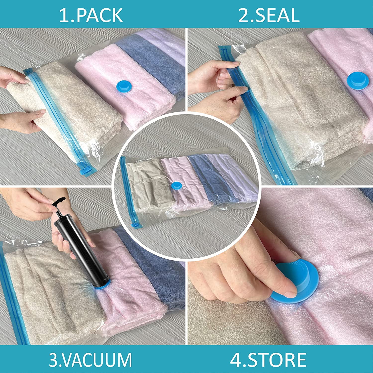 ANSIO Vacuum Storage Packing Bag For Clothes Ideal For Clothes Blankets   Pack of 6 Medium 80cm x 60cm Pump Not Included  Amazonin Home   Kitchen
