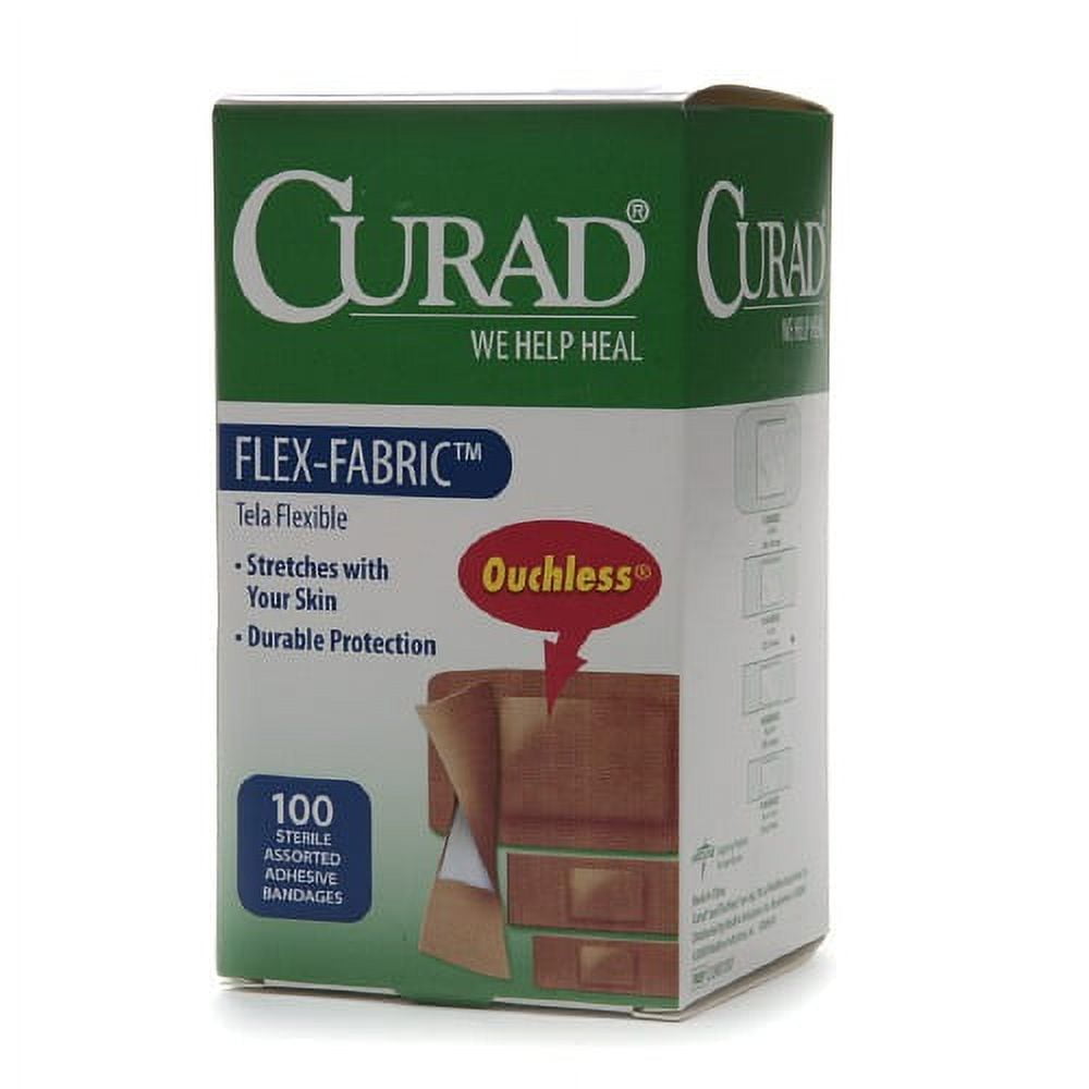 Curad Flex-Fabric Adhesive Bandages, Assorted - 100 Ea, 3 Pack