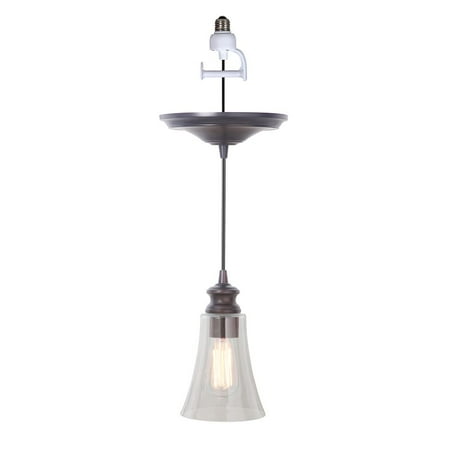 Instant Pendant Recessed Light Conversion Kit Brushed Bronze Clear Gl Shade Instant Pendant Recessed Light Conversion Kit Brushed Bronze Clear Gl Shade