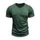 thumbnail image 2 of Blusas y camisas de manga corta con cuello en V para hombre, blusas casuales de moda con cuello en V, color liso, de manga corta, blusas, camisas, blusas para hombre, 2 of 7