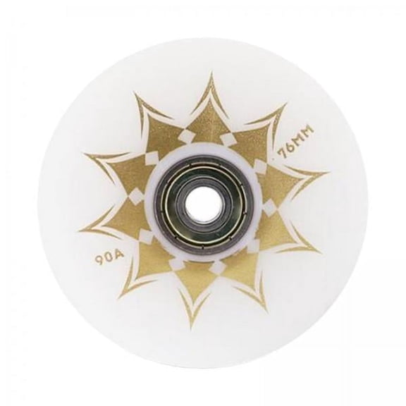 SunniMix 2xInline Roller Skate Wheel Indoor Outdoor for Scooters Luggage Wheel Practice White Aureate 2 Pcs