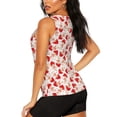 thumbnail image 3 of Xecao Cute Mushroom print women's scoop neck, loose-fit workout tank tops for the gym., 3 of 9