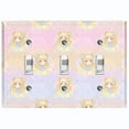 thumbnail image 1 of Metal Light Switch Wall Plate Outlet Cover (Pink Pop Star Dreamy Sky Cloud - Triple Toggle), 1 of 2