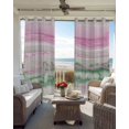thumbnail image 4 of Pink Green Ombre Blackout Curtains, Light Blocking Print Window Curtains, Abstract Modern Art Fluid Striped Thermal Insulated Window Drapes for Living Room Kitchen Cafe 2 Panels, 84"W x 63"L, 4 of 9