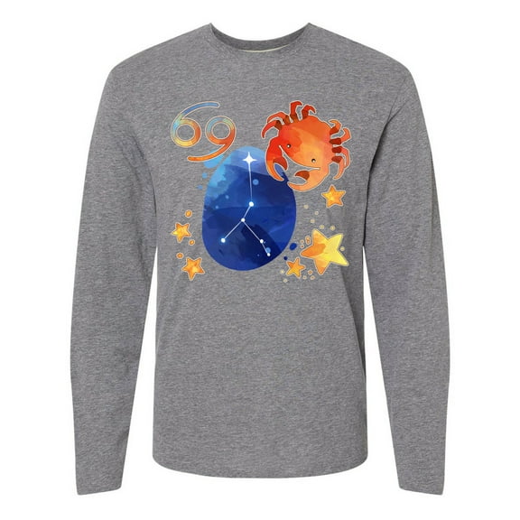 Inktastic Cancer Crab Constellation Zodiac Sign Illustration Long Sleeve T-Shirt
