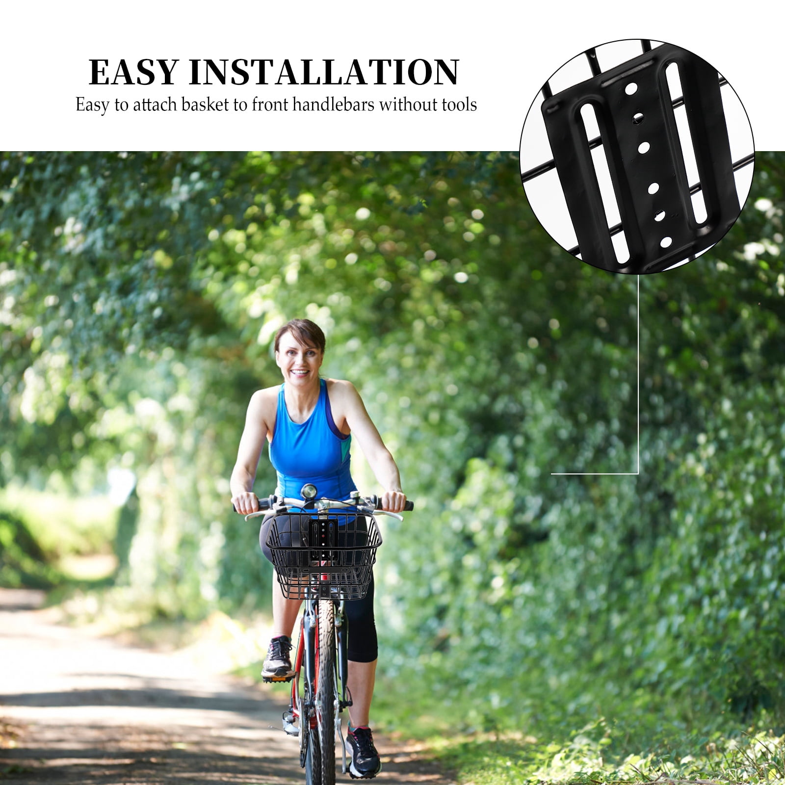 Bike Front Basket Metal Wire Basket Detachable Handlebar Mount basket for Riding Cycling Shopping
