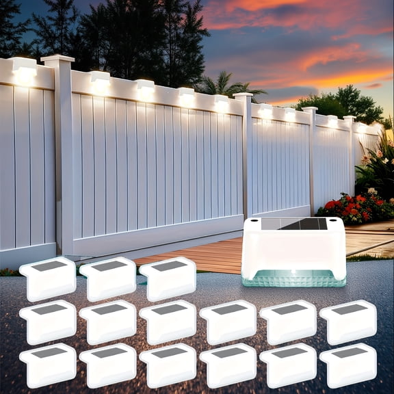 16/32pcs Solar Outdoor Fence and Step Lights with Auto Dusk-to-Dawn Sensor and Rechargeable Battery, Ideal for Yards, Decks, Steps, Walkways, and Lawns, Enhancing Safety and Style at Night