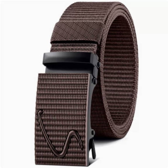 Ceisia Auto Buckle Woven Canvas Belt Adjustable Outdoor Casual Waist Strap In Multiple Colors Brown L Gift