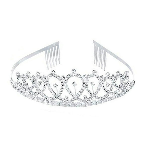 EeaseMX Corona de cumpleaños con diamantes de imitación, peine, banda para el cabello, tocado delicado de moda, accesorios para el cabello, decoraciones para el cabello de novia y boda.