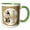Green/White, variant on 3drose, Glam Image of Gold Image of Glitter Floral Monogram Initial H, 11oz Two-tone Yellow Mug