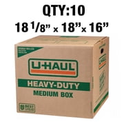 11-Piece Medium Heavy-Duty Double Wall Moving & Shipping Box - 18-1/8” x 18” x 16” (L x W x H)