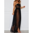 thumbnail image 3 of Coduop Women's Sexy Mesh Sleeveless Strappy Dress Backless See-Through Dress Bathing Beach Clothes, 3 of 7