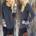 thumbnail image 2 of Femmes Col Rond Boutonné vers le Bas Manches Longues Pull en Tricot en Vrac Pull Tops, 2 of 5