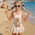 thumbnail image 3 of Uourmeti Cartoon Capybara Daisy Floral Swim Dress for Girls - Sleeveless Skirted One Piece Bathing Suit with Quick Dry Stretch Fabric, 3 of 8
