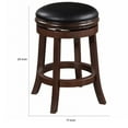 thumbnail image 5 of Sabi 24 inch Swivel Counter Stool Solid Wood Faux Leather Brown Black - Saltoro Sherpi, 5 of 5