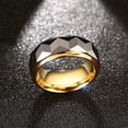 thumbnail image 3 of Men 18K Gold Plated Tungsten Carbide Engagement Wedding Band Ring, 3 of 4