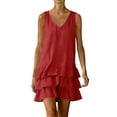 thumbnail image 3 of SROBPTY Summer Dresses for Women Solid Sleeveless V Neck, 3 of 5