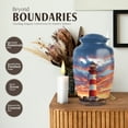 thumbnail image 3 of JAGASY Lighthouse Large Urn for Human Ashes Keepsake - Set of 5 Cremation Urns for Husband - Blue Small Urn for Ashes Adult Male - Sunset Orange Clouds Decorative Urns - (1 Large,10", 4 Small, 3"), 3 of 7
