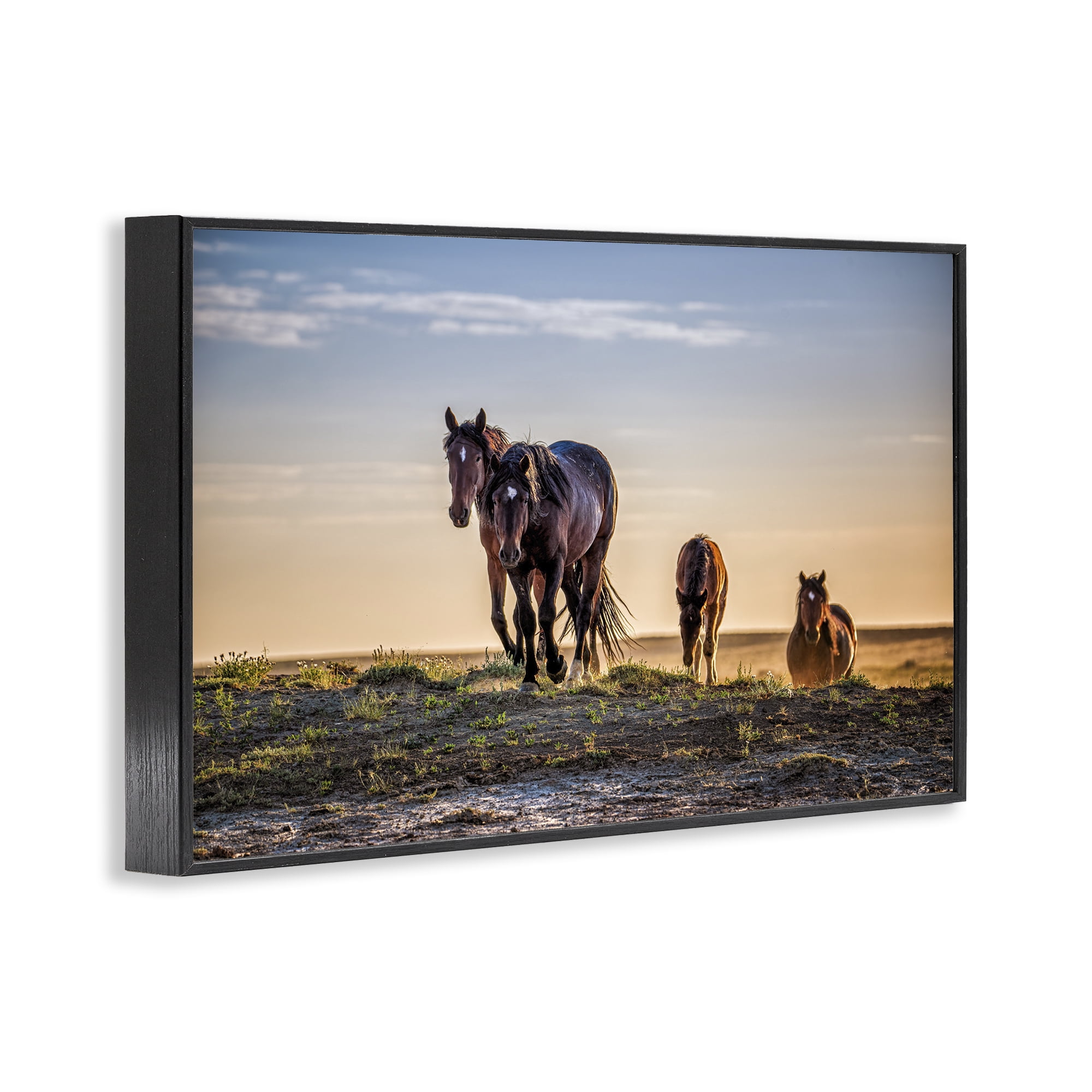 Stupell Industries Horses Coming Home Black Framed Giclee Art, design by Tim West