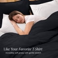 thumbnail image 4 of Bare Home Organic Cotton Jersey Duvet Cover Set with Shams, 2-Piece, Twin/Twin XL, Black, 4 of 10