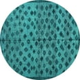 thumbnail image 1 of Ahgly Company Indoor Round Abstract Turquoise Blue Modern Area Rugs, 4' Round, 1 of 4