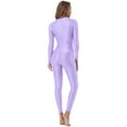 thumbnail image 2 of CHICTRY Womens Metallic Long Sleeve T-Shirt&Leggings Set 2Pcs Sports Dance Outfit Yoga Fitness Clothes Lavender XL, 2 of 7