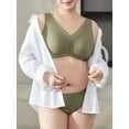 thumbnail image 2 of YOURISS Women’s Plus Wireless Bra, Seamless Full Coverage Bra, High Side Support, U-Back Smoothing, Semi-Fixed Foam Cups Green 3XL, 2 of 6
