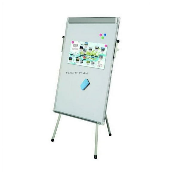 Adjustable Flipchart with magnetic, drywipe whiteboard surface 23.62" x 35.43"