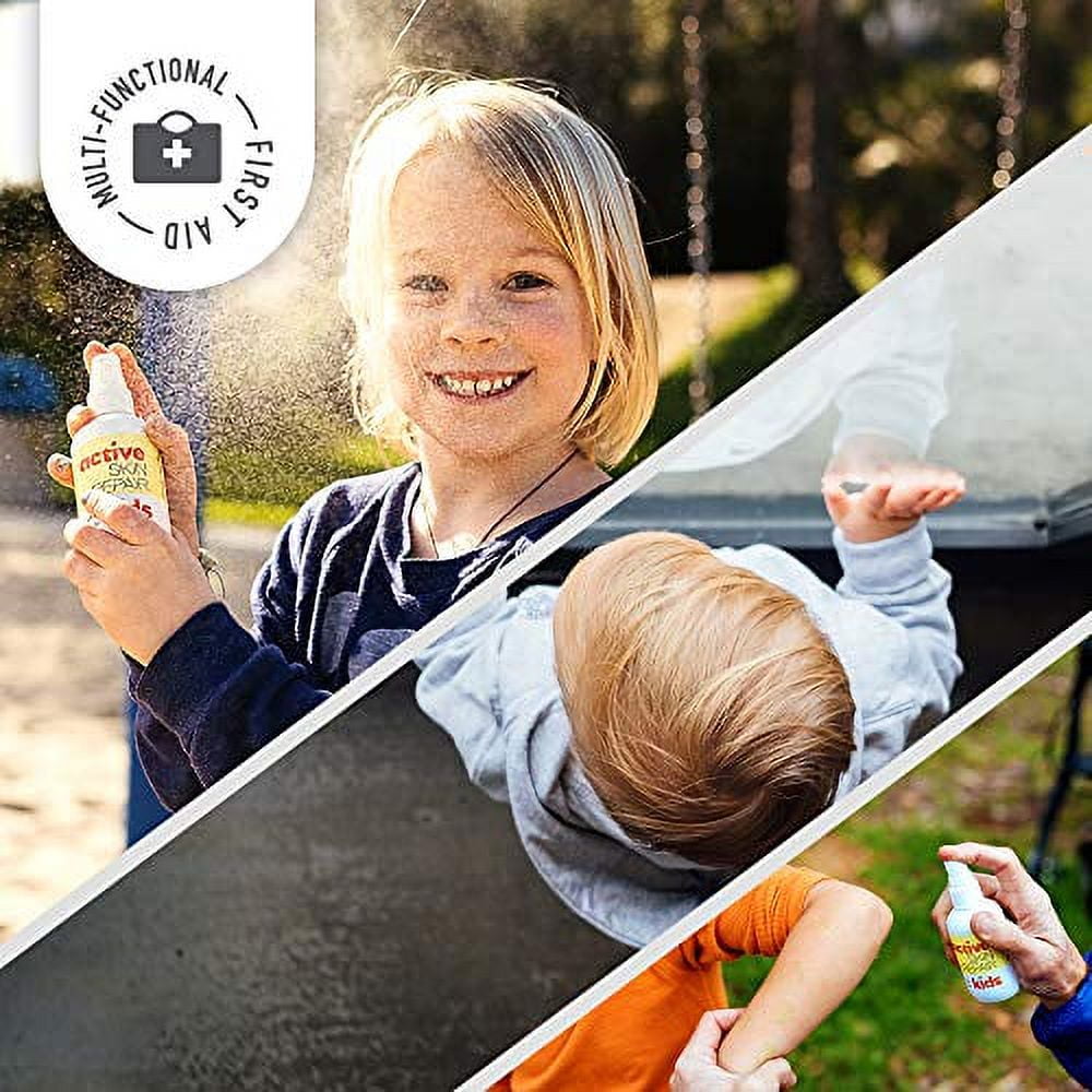 Active Skin Repair Kids First Aid Spray - Non-Toxic & Natural Kids First Aid Spray for Minor Cuts, Wounds, Scrapes, Rashes, Sunburns, and Other Skin Irritations (3oz Spray)