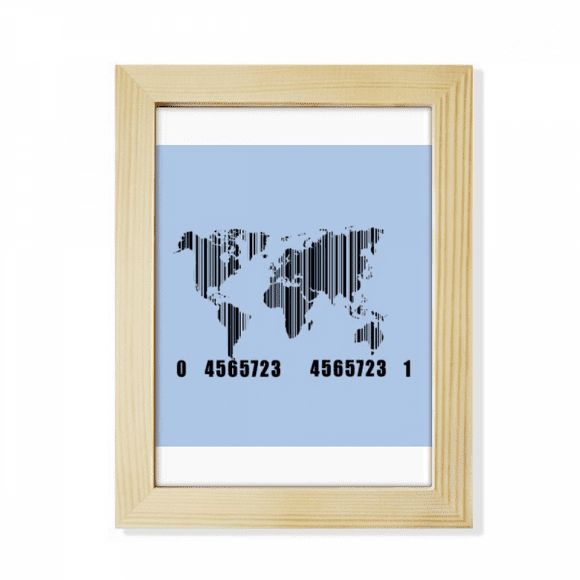 World Map Continent Ocean Desktop Adorn Photo Frame Display Art Painting Wooden
