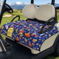 thumbnail image 3 of Yuyamidu Summer Fruits Golf Cart Seat Cover for 2-Seats Blue Golf Cart Seat Blanket with Front Pockets Golf Cart Accessories Decor Portable Comfortable and Keeps Warm in Winter, 3 of 8