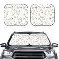 thumbnail image 2 of Honeii Cartoon House Print Foldable Car Sun Shade for Windshield, 2-Piece UV Protection Shade, Protects Car Interior, Ideal for Cars, Trucks, SUVs-Small, 2 of 6