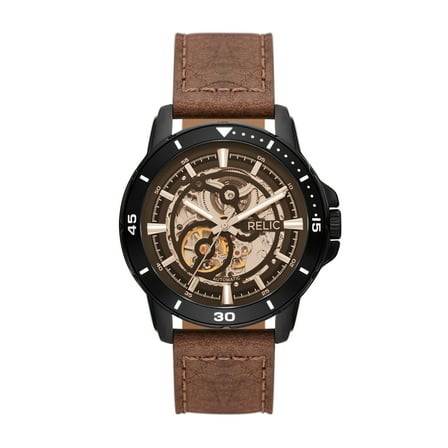 Relic Men's Brenton Automatic, Black Alloy Watch