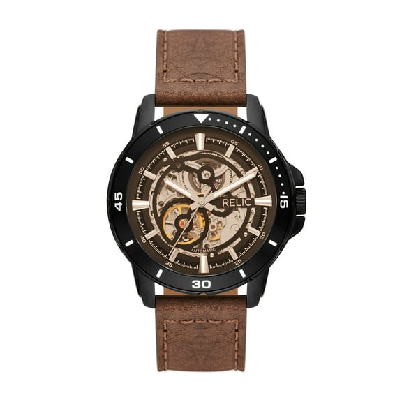 Relic Men's Brenton Automatic, Black Alloy Watch