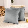 thumbnail image 1 of Juego de 2 fundas de cojines para sofá de exterior, decoración de cama, jardín, sala de estar, decoración de cojines de terciopelo decorativos, funda para el hogar, 45x45cm, gris JM MX-0134917FYD, 1 of 4
