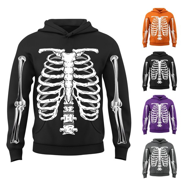 KHONTS Boys Girls Skeleton Halloween Sweatshirt Hoodie Sweater Plus Size Clothes,Size 3-13 Years