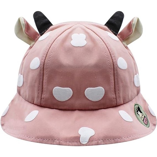 Sombrero de protección solar de ala ancha divertido verano empacable pescador algodón lindo rana ratón oreja sombrero de cubo para niños pequeños rosa 50 cm