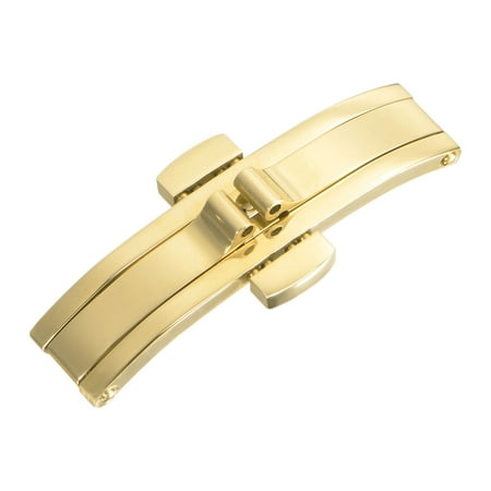 

14mm Folding Deployment Clasp Buckle Stainless Steel Watch Band Extender 4mm Install Width Gold Tone