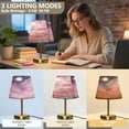 thumbnail image 4 of Wobogo Pink Mushroom Butterfly Table Lamps Three-channel Adjustable Lighted Antique Brass Metal Base Simple Modern Style for Bedroom Nightstands Living Room and Office, 4 of 8