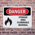 thumbnail image 5 of Storage Area Flammable Material OSHA Danger Aluminum Sign 14 Inch x 10 Inch - 5 Pack, 5 of 8