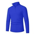 thumbnail image 2 of JTieacloth Casual Basic Sweaters Men's Quarter Zip Sweater Slim Fit Casual Knitted Turtleneck Pullover Neck Sweater(Blue), 2 of 4