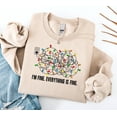 thumbnail image 2 of Embroidered I’m Fine Everything Is Fine Sweatshirt, Funny Xmas Meme Shirt, Christmas Lights Shirt, Christmas Lights, Funny Holiday Crewneck, 2 of 5
