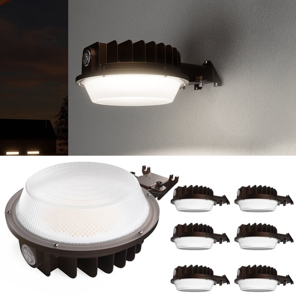 Sunco 6 Pack Barn Lights Outdoor Dusk to Dawn, LED Yard Fixtures, Security Lighting, Bronze, 90W, 12,600 LM, 5000K Daylight, Dimmable (0-10V), Waterproof, UL