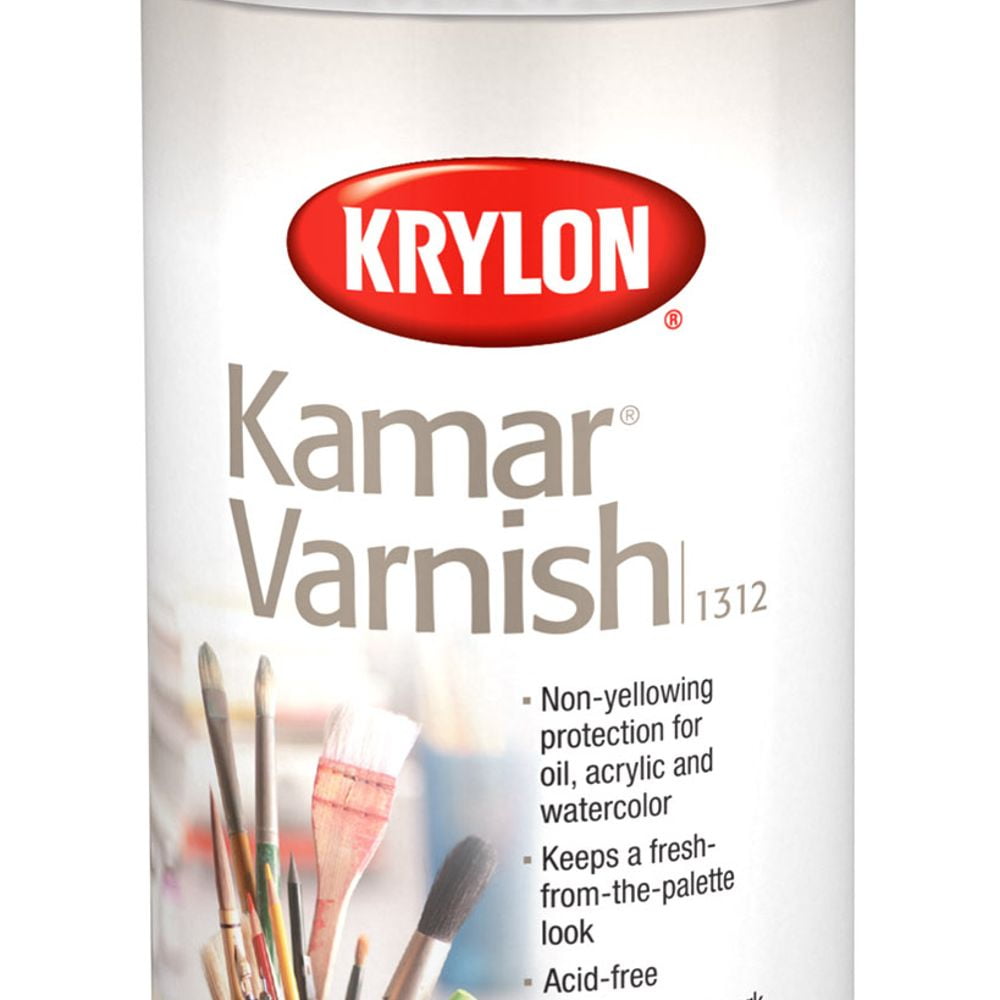 Krylon Kamar Varnish Aerosol Spray, Matte Finish, Clear, 11 oz.