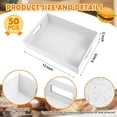 thumbnail image 2 of 50 Pack Kraft Cardboard Food Trays Sturdy Disposable Cookie Serving Platters for Parties Paperboard Crate, Dessert Display Tray, Gift Giving, Christmas, Weddings(White,13" X 9" X 3"), 2 of 3
