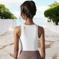 thumbnail image 6 of Women's High Impact Solid Color Ribbed Crop Tank Top- X Large, White, 6 of 7