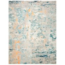 SAFAVIEH Madison Clyde Vintage Abstract Area Rug, Light Blue/Beige, 10' x 14'