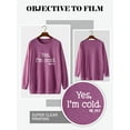 thumbnail image 5 of ZXSXSY Women Yes I'M Cold Letter Print Round Neck Long Sleeve Pockets Pullover Top, 5 of 6