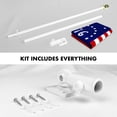 thumbnail image 2 of G128 Combo Pack: 6 Ft Tangle Free Aluminum Spinning Flagpole (White) & Bennington 76 Flag 3x5 Ft, ToughWeave Series Embroidered 300D Polyester | Pole with Flag Included, 2 of 9